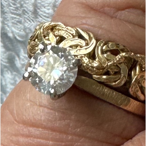 🌹14K gold 1.1 carat moissanite diamond ring - Picture 2 of 16
